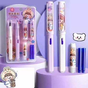 Imagem de Kit 2 Canetas Tinteiro Apagáveis + Recargas / WX Gift - KC impotadora