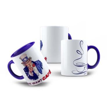 Imagem de Caneca Tio Sam We Want Café Divertida Meme Coffee Time 325mL - VilelaG