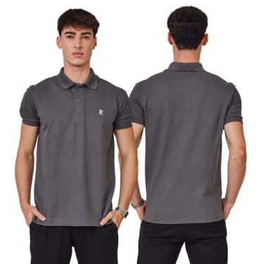 Imagem de Camisa Polo Masculina Algodão Piquet Cinza Escuro - Pruner, M