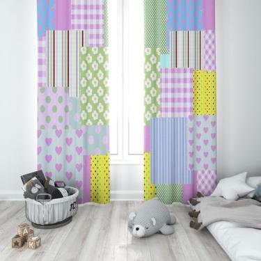 Imagem de Cortina Tecido Oxford Quarto Infantil Colcha de Retalhos Patchwork - 1