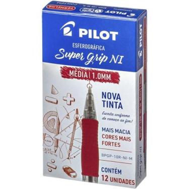 Imagem de Caneta Retrátil BPGP-S Supergrip 1.0MM Vermelha Caixa com 12 - Pilot