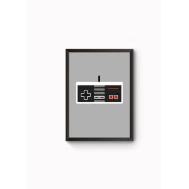 Imagem de Poster Moldurado Retrô Gamer Controle Nes - Fanarte