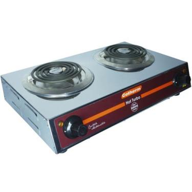 Imagem de Fogão Elétrico Portátil de Mesa 2 Bocas 2500W Hot Turbo Inox Resistênc