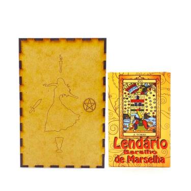 Imagem de Kit Lendário Baralho de Marselha e Porta Tarô Caixa Madeira - Flash
