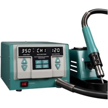 Imagem de Estação de ferro de solda Estação de solda com pistola de ar quente sem chumbo Display digital inteligente Estação de retrabalho de 1500 W para reparo de solda de chip PCB de telefone, ar qu
