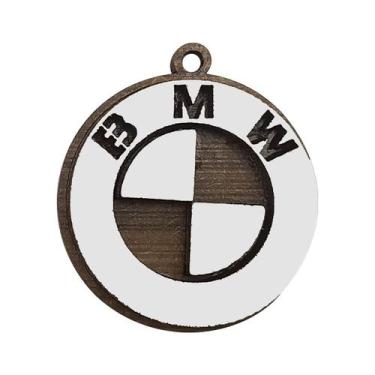 Imagem de Pacote 20 Chaveiro 3d Marca Bmw 4cm Mdf Madeira Decorada - ATACADÃO DO