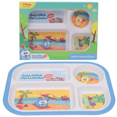 Imagem de Prato Com Divisórias Alimentação Infantil Galinha Pintadinha - Mili Mu