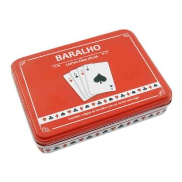 Imagem de Jogo de baralho na lata 02 jogos de 54 cartas - QUERO PRESENTEAR