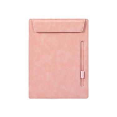 Imagem de Vensool Pasta para prancheta de couro A4, pasta de clipe A4, pasta de couro para homens e mulheres, pasta de portfólio de negócios, com 1 suporte de caneta e capa para documentos, prancheta de bloco