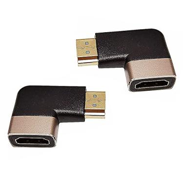 Imagem de Kework Pacote com 2 Extensores HDMI 8K, Ângulo Reto de 90 Graus HDMI Versão 2.1 Macho para HDMI Versão 2.1 Fêmea Adaptador Conector Acoplador, 8K @60Hz