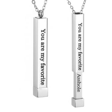 Imagem de SKQIR Be Kind of a Badass Colares femininos com mensagem oculta para melhores amigas irmãs, presentes inspiradores engraçados, colares com pingente de barra vertical, joias, presentes de mordaça para