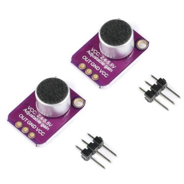 Imagem de EC Buying 2 peças MAX4466 módulo sensor de som amplificador de microfone MAX4466 ganho ajustável microfone pré-amplificador placa breakout para Arduino