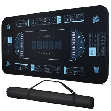 Imagem de RUNNING HOT Tapete De Pôquer Profissional Exclusivo: 70" X 35", Design Antiderrapante, Durável E Dobrável Com Guia De Probabilidade De Pôquer - Ideal Para Jogos De Cassino, Bolsa De Transporte Incluíd