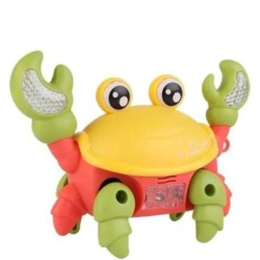 Imagem de Caranguejo Fujão Brinquedo Interativo com Sensor de Movimento - Corre e Desvia de Obstáculos, com Luzes e Música para Diversão Infantil (Amarelo)"