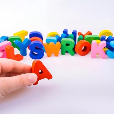 Imagem de Alfabeto de Madeira Didático Educativo Móvel Colorido Aprendizado