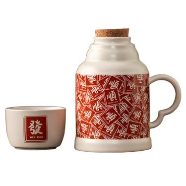 Imagem de Xícara De Chá Portátil Com Rolha De Garrafa De Cortiça, Bule De Chá Chinês E Copo De Caneca Com Tampas, Conjunto De Xícara De Chá Vintage Amplamente Utilizado(Style1)