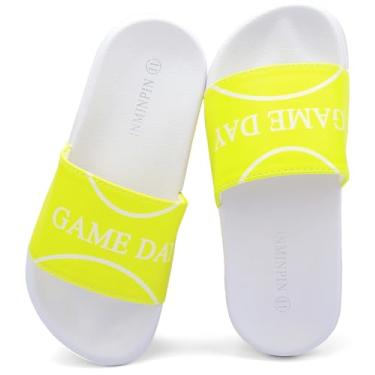 Imagem de INMINPIN Sandália infantil para meninos e meninas, com sprots de bola, ultraconfortável, praia, piscina, chuveiro, escorregador doméstico, ambientes internos e externos para fãs de esportes, Tênis, 11