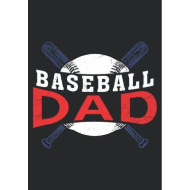 Imagem de Notizbuch A5 kariert mit Softcover Design: Baseball Dad Papa Vater Daddy Baseballer Pitcher Catcher: 120 karierte DIN A5 Seiten