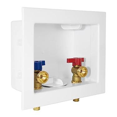 Imagem de GUOFIS Caixa de Saída para Máquina de Lavar, Conexão de Entrada de Expansão Pex A de 1/2" F1960, Conexão de Rosca Macho de Saída Mht de 3/4", Caixa Pex com Dreno Central/Lateral, Caixa de Lavagem Com