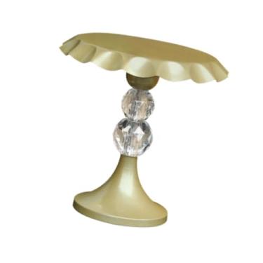 Imagem de IEUDNS Suporte de bolo de ferro, travessa de servir, suporte para frutas, organizador de cosméticos, prateleira para bolo, sobremesa, prato de doces para, Gold L