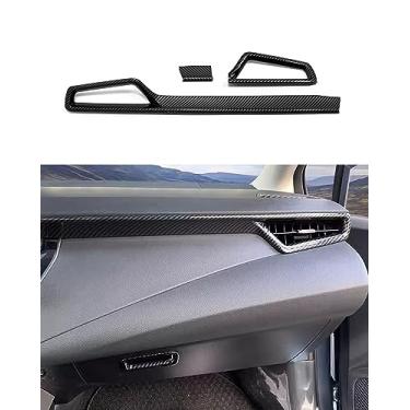 Imagem de ANUNFRRE Acessórios de carro aptos para Toyota Corolla 2020-2025 interior ABS painel central painel de ar condicionado A/C acabamento moldura conjunto 3 peças (fibra de carbono)