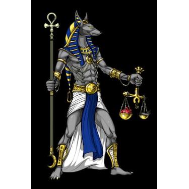 Imagem de Ancient Egyptian Mythology Notebook: Ancient Egyptian Mythology God Anubis Black Lined Notebook