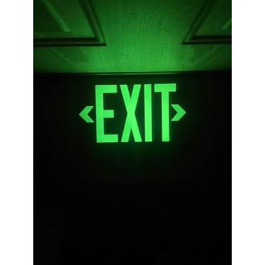 Imagem de (Pacote com 4) Placa de saída fotoluminescente preta - Alumínio -35 x 19 x 0,04, com setas direcionais removíveis, com fita autoadesiva forte.