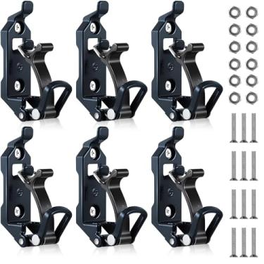 Imagem de 6 peças de montagem de pá para rack de teto, kit de montagem de parede de grampo de borracha de metal, kit de montagem de parede para suporte de pá, acessórios de carro para rack de teto, barcos