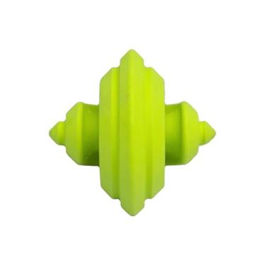 Imagem de PetDreamHouse Chewtastic Geometrics Brinquedo para cães de enriquecimento de borracha natural verde geo-gema, rolamento envolvente e salto imprevisível, recheável e divertido de mastigar e buscar