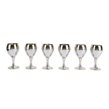 Imagem de Conjunto de 6 taças de vinho de aço inoxidável, taça de vinho de metal inquebrável de 60 ml, taças decorativas para beber, taça de vinho para atividades ao ar livre, viagens