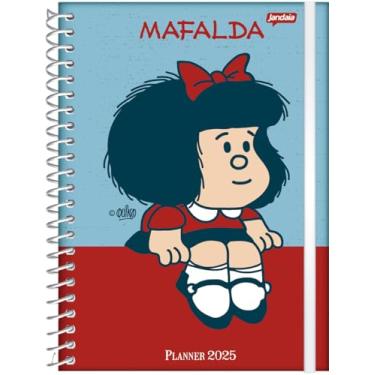 Imagem de Jandaia - Agenda Planner Datada Capa Dura 160Pgs Mafalda 2025 Fundo Azul e Vermelho