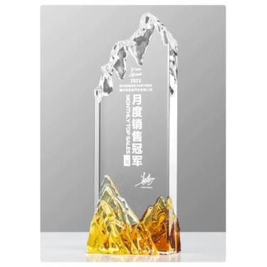 Imagem de Bespoke Crystal Trophy - Prêmio elegante para vencedores de competições, reuniões corporativas e reconhecimento de funcionários - Pinnacle of Courage (2, 23 x 8 cm)