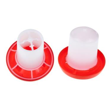 Imagem de Conjunto de comedouro e bebedouro de frango, alimentadores de codornas, kit de bebedouro e alimentador de plástico para fazenda e chocadeira 10 x 9 cm ( )