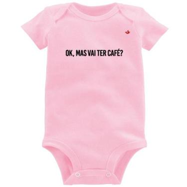 Imagem de Body Bebê Ok, mas vai ter café - Foca na Moda, Rosa bebê, G