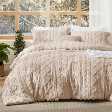 Imagem de Conjunto de Edredom Bedsure Queen Size - Estilo Boho Tufted Khaki - 3 