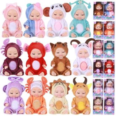 Imagem de Mini Boneca Reborn Hanaive de 4 Polegadas com Conjunto de Roupas