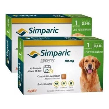 Imagem de 2 Simparic Antipulgas Carrapato 80 Mg 20 A 40 Kg 2 Cp Zoetis