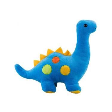 Imagem de Dinossauro Verde Aquático Azul ou Verde Círculos Coloridos 26cm Pelúci