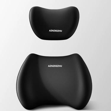 Imagem de AZNZKEZHU Almofada de apoio de cabeça e lombar para carro 2025, kit de travesseiro de suporte lombar para carro e travesseiro de pescoço, encosto de cabeça e banco traseiro ergonômico para alívio da