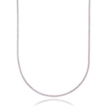 Imagem de Colar Soloyou Riviera Longo Zircônia Quartzo Rosa Semijoia Ródio Negro-Feminino