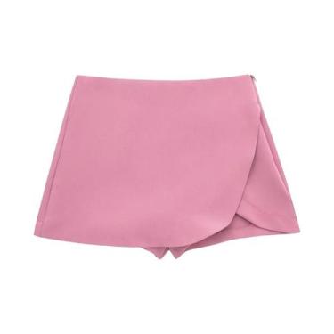 Imagem de Saias Shorts Femininas Cintura Alta - Zíper Lateral, Estilo Vintage e 