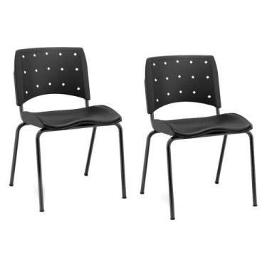 Imagem de Kit com 2 Cadeiras Fixas Ergonômicas NR17 p/ Escritório F5 - Plaxmetal