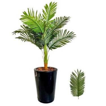 Imagem de Planta Artificial Palmeira Coqueiro + Vaso Completo Cores - Flor Imp