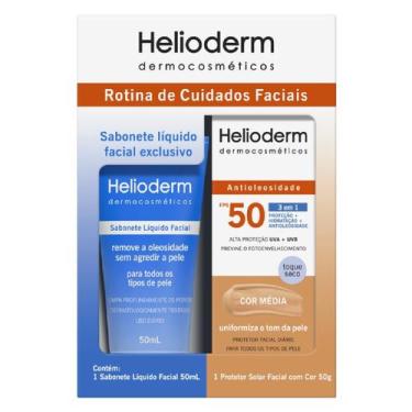 Imagem de Kit Sabonete Liquido Facial Helioderm 50ml + Protetor Solar Facial FPS