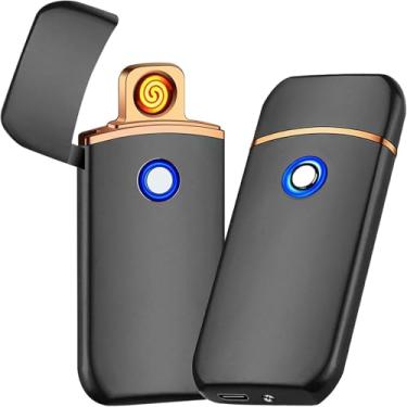 Imagem de Isqueiro Acendedor Recarregável USB Eletrônico Premium Luxo Touch Presente Unissex Eletrônico