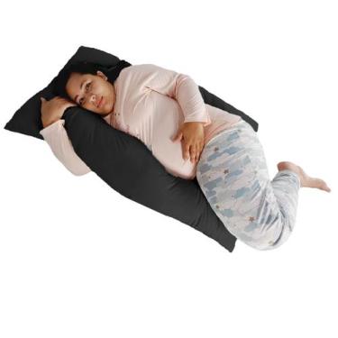 Imagem de Travesseiro Gigante Happy Line 120 X 70 cm, Preto