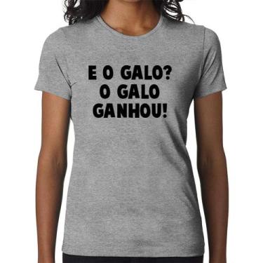Imagem de Baby Look E o galo O galo ganhou! - Foca na Moda, Cinza, G