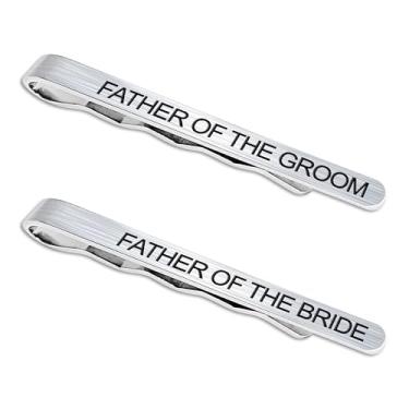 Imagem de LADY & HOME Prendedores de gravata para homens, barras de gravata de aço inoxidável, presentes para noivos, padrinhos, pai do noivo, pai da noiva, irmão da noiva, /, /, /