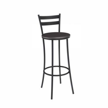 Imagem de Banqueta Alta para Cozinha Kappesberg Jade de Metal com Assento Estofado Cor Preto Fosco 1 Unidade