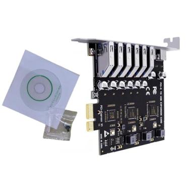 Imagem de Placa de expansão PCI-E de 5 Gbps PCIE para adaptador de controlador de 8 portas USB 3.2 Gen1